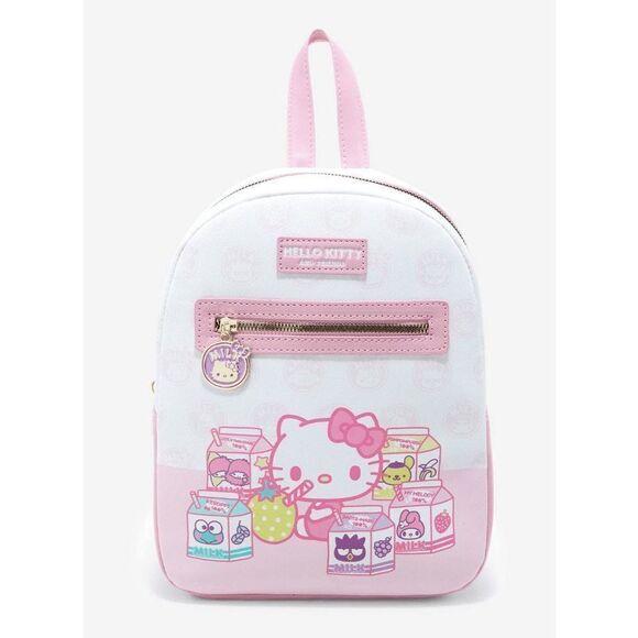 Sanrio Hello Kitty Flavored Milk Pink and Pastel Mini Backpack - Picture 1 of 4